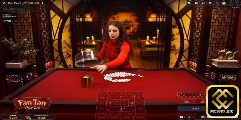 Fantan sẽ tách số nút ngẫu nhiên trên bàn để tìm ra kết quả